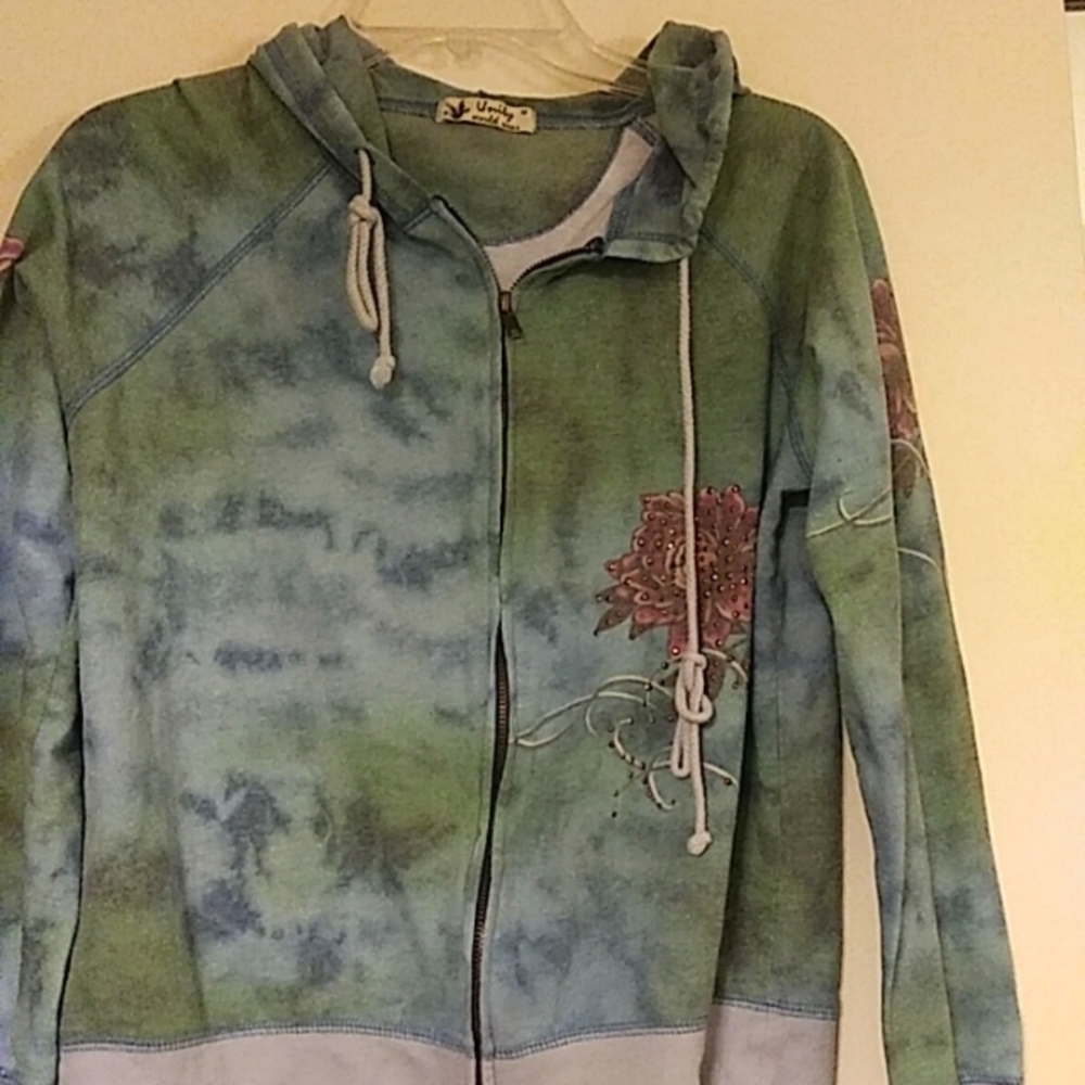 Boho style light weight sweat jacket